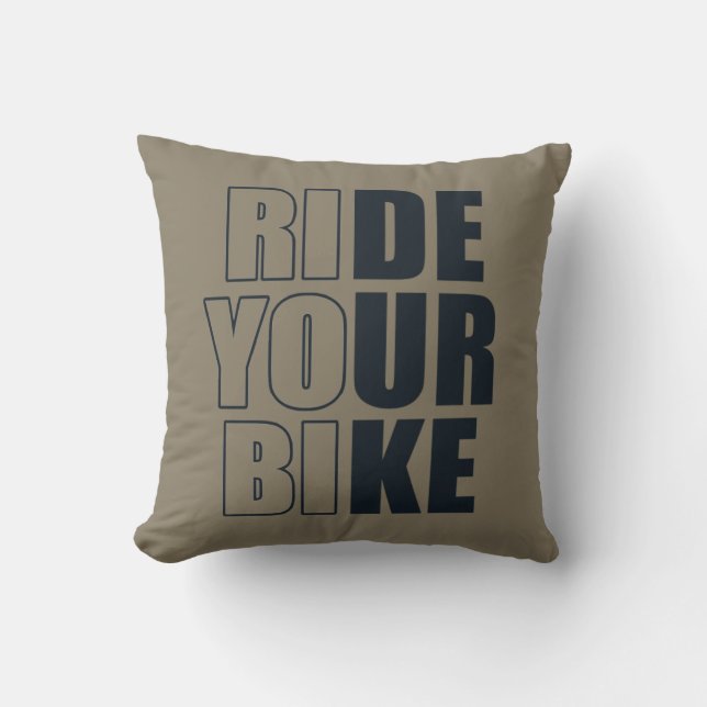 Motivational Mountain Biking Quote - Funny Cycling Cushion (Front)