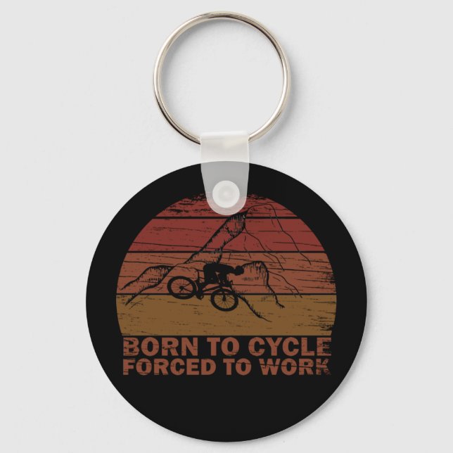 Motivational Mountain Biking Quote - Funny Cycling Key Ring (Front)