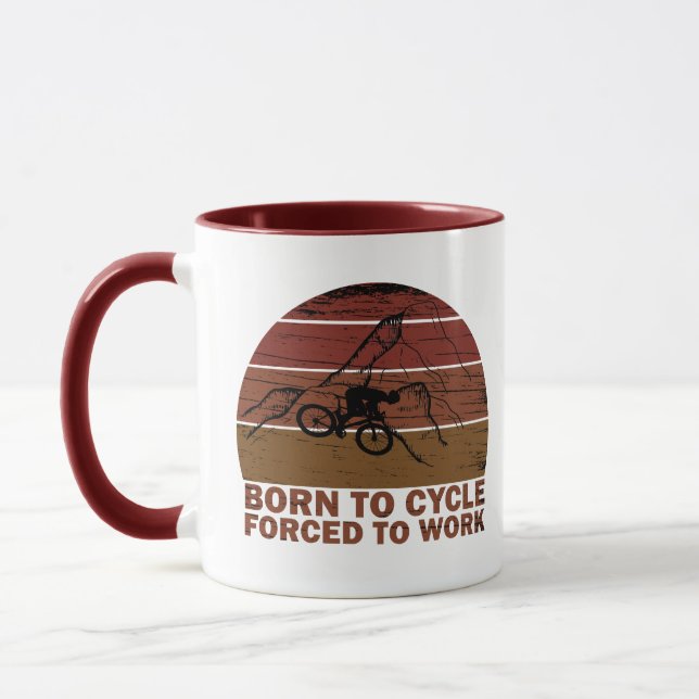 Motivational Mountain Biking Quote - Funny Cycling Mug (Left)