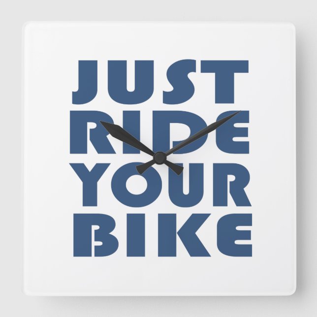 Motivational Mountain Biking Quote - Funny Cycling Square Wall Clock (Front)