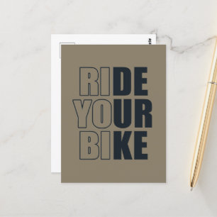 motivational mountain biking quote postcard