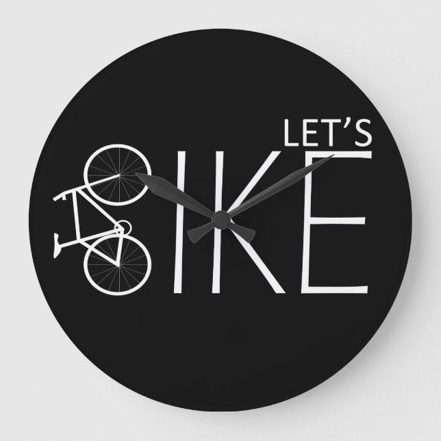 Motivational mountain biking quotes large clock (Front)