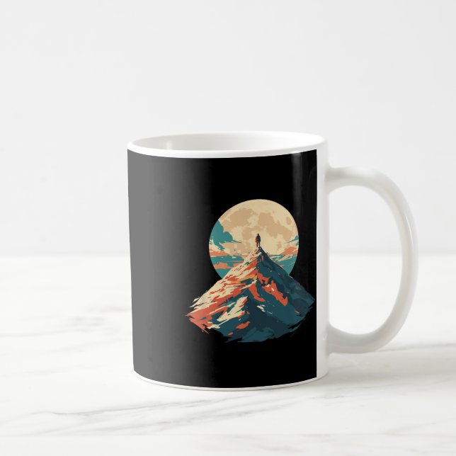 Motivational Mountain Peak Climbing Design - Natur Coffee Mug (Right)