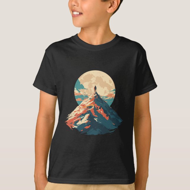 Motivational Mountain Peak Climbing Design - Natur T-Shirt (Front)