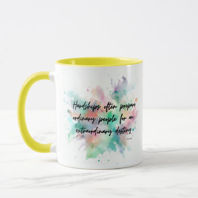 Motivational mug with a quote from C.S. Lewis (Left)