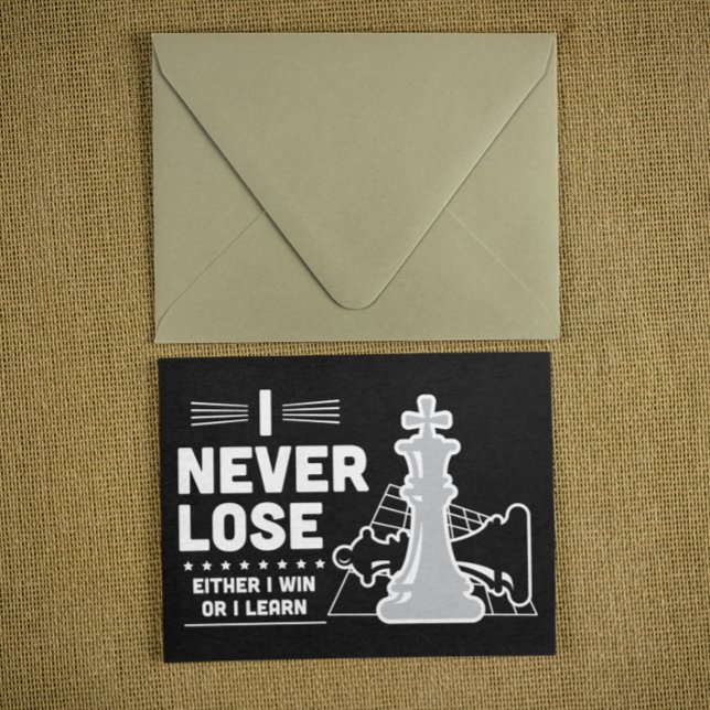 Motivational Never Lose Chess Quote  Invitation (Motivational Never Lose Chess Quote Invitation Card)
