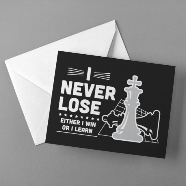Motivational Never Lose Chess Quote  Postcard (Motivational Never Lose Chess Quote Postcard)