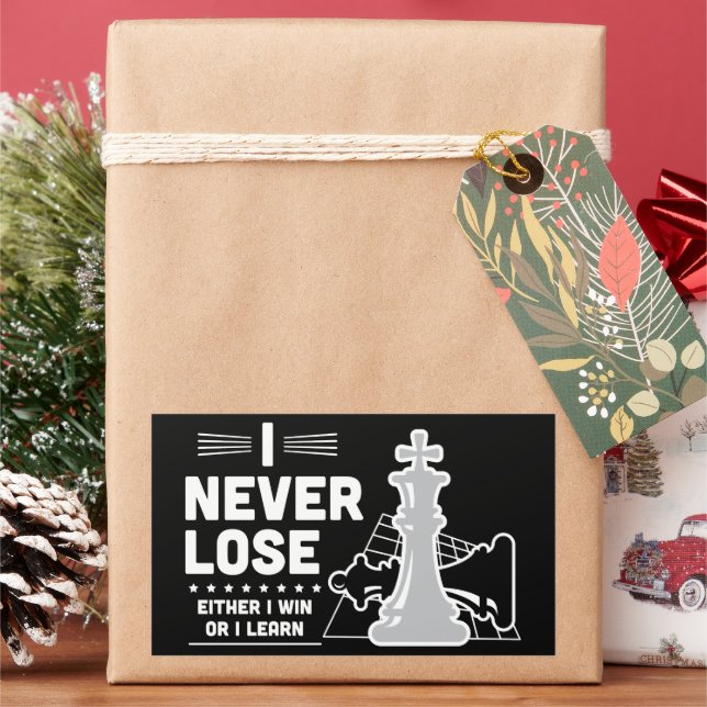 Motivational Never Lose Chess Quote  Rectangular Sticker (Holiday)