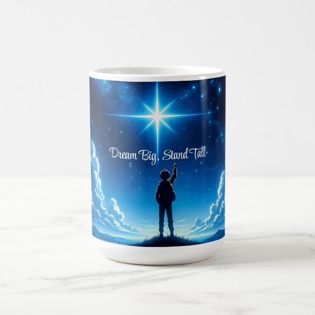 Motivational Night Sky Mug - Dream Big, Stand Tall (Center)