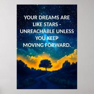 Motivational Night Sky Typography Poster