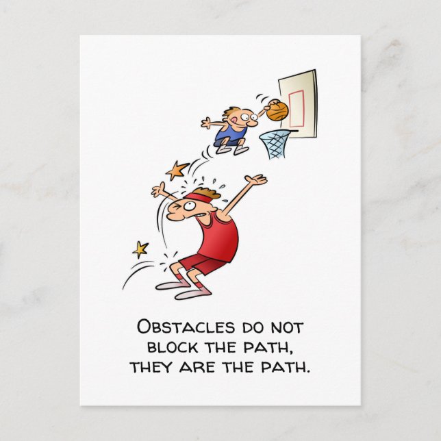 Motivational Obstacles Are The Path Cartoon Postcard (Front)