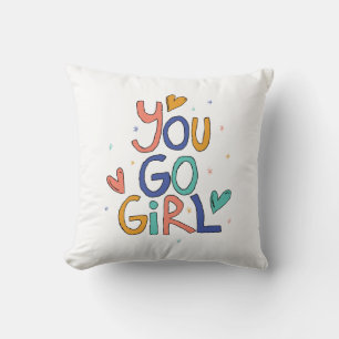 Motivational One Cool Girl You Go Girl Clipart Gir Cushion