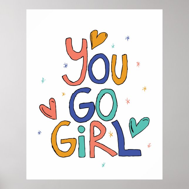 Motivational One Cool Girl You Go Girl Clipart Gir Poster (Front)