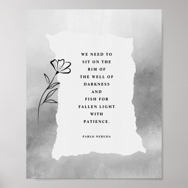 Motivational Pablo Neruda Poetry Poster (Front)