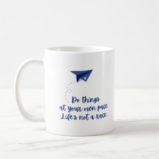 Motivational Paper Aeroplane Quote on Black Coffee Mug