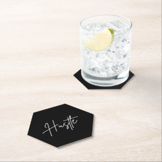 Motivational Paper Coasters - Hustle Quote