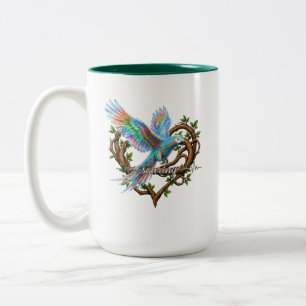 Motivational Parrot Mug- Soaring Two-Tone Coffee Mug