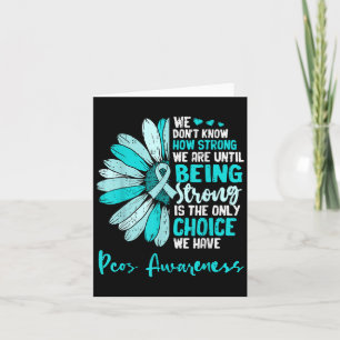 Motivational Pcos Awareness Sunflower Ribbon Teal Card