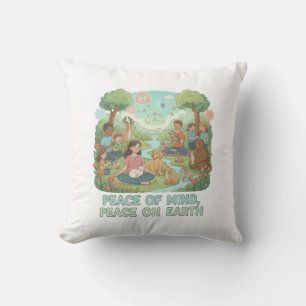 Motivational Peace of Mind, Peace on Earth Design Cushion
