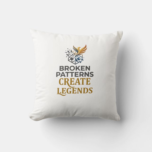Motivational Phoenix Throw Pillow Product Descript (Front)