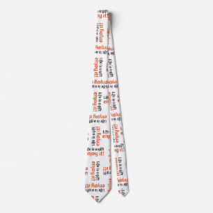Motivational phrase typographic motif pattern tie