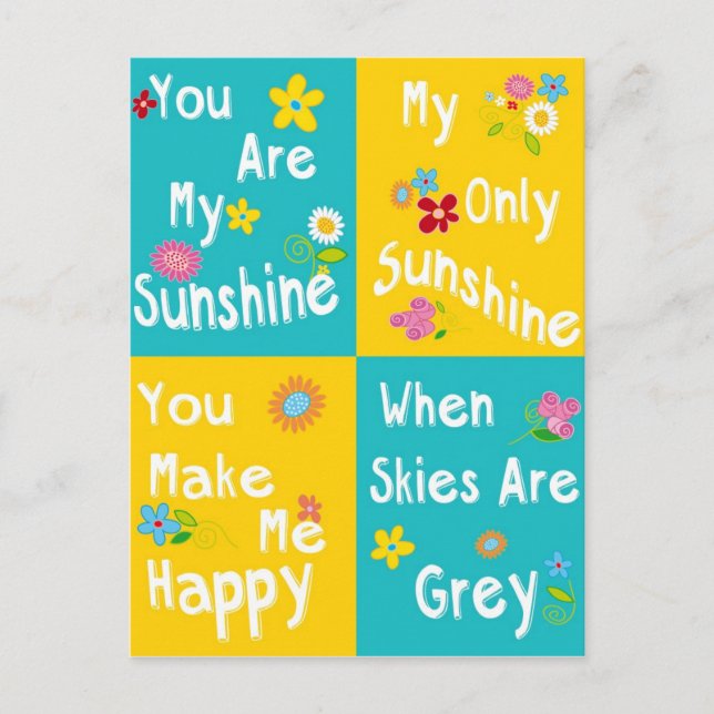 Motivational Phrases Typography - Collage Postcard (Front)