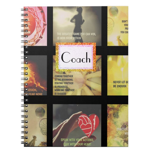 Motivational Pictures and Slogans Netball Theme Notebook (Front)