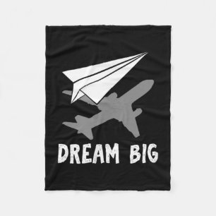Motivational Pilot Aerospace Engineer Dream Paper Fleece Blanket