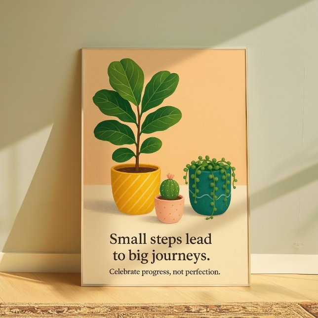 Motivational Plant Quote Art, Inspirational Phrase Poster (Motivation)
