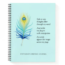Motivational Poem for Writers Peacock Quill Pen