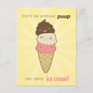 Motivational Poop on Ice Cream Postcard