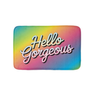 Motivational Pop Art: "Hello Gorgeous" Bath Mat