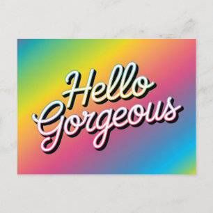Motivational Pop Art: "Hello Gorgeous" Postcard