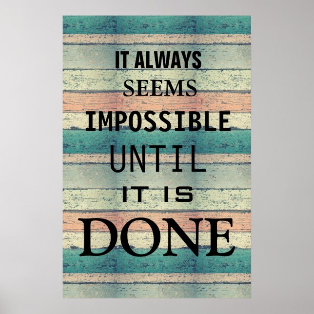 Motivational Possibility Quote Abstract Wood Poster (Front)