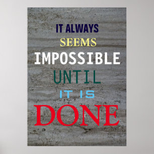 Motivational Possibility Quote Grey Wall Poster