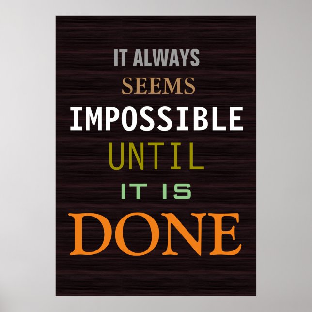 Motivational Possibility Quote Wood Pattern Poster (Front)