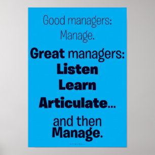 Motivational Poster - Good / Great Managers