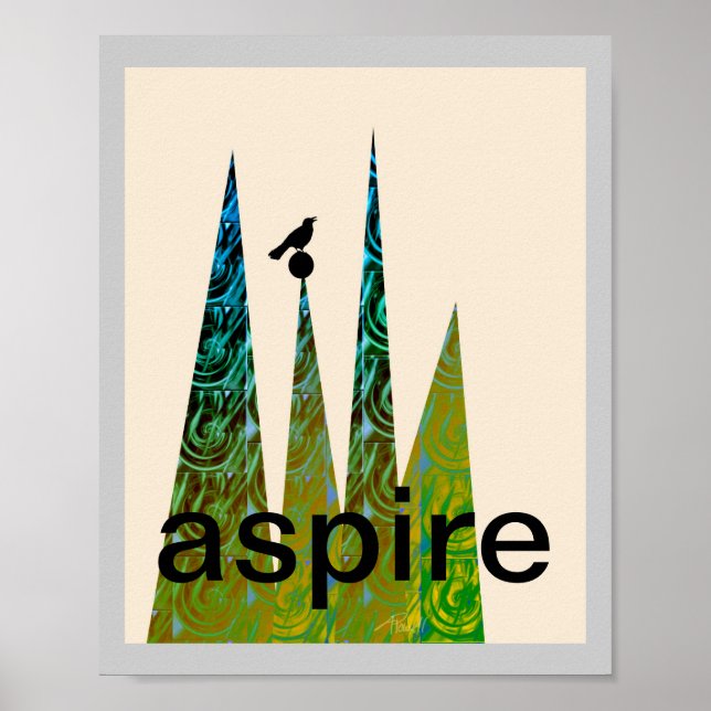 motivational poster text art bird abstract modern (Front)