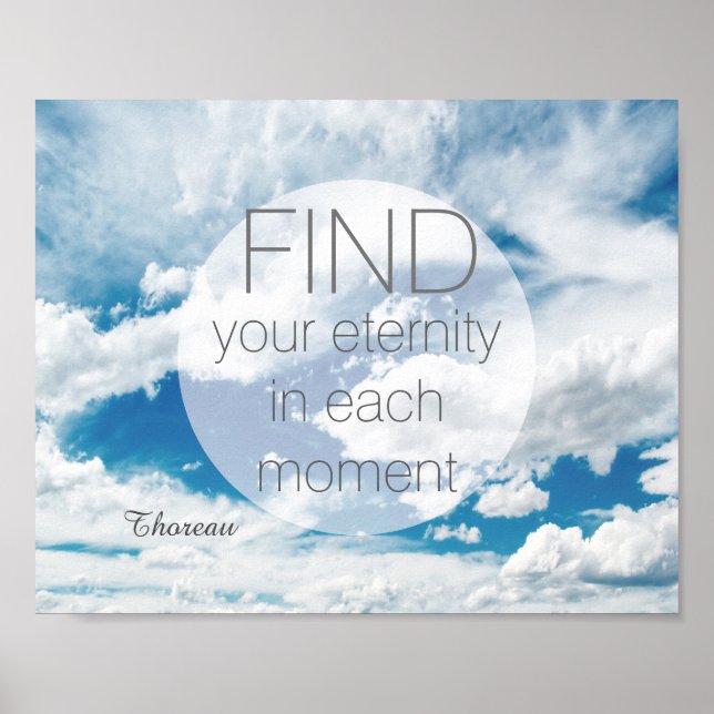 motivational poster Thoreau quote on blue sky (Front)