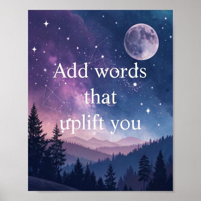 Motivational Poster with Starry Night Sky (Front)