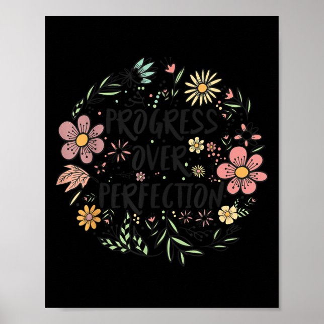 Motivational Progress Over Perfection Back To Scho Poster (Front)