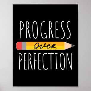 Motivational Progress Over Perfection back to Scho Poster