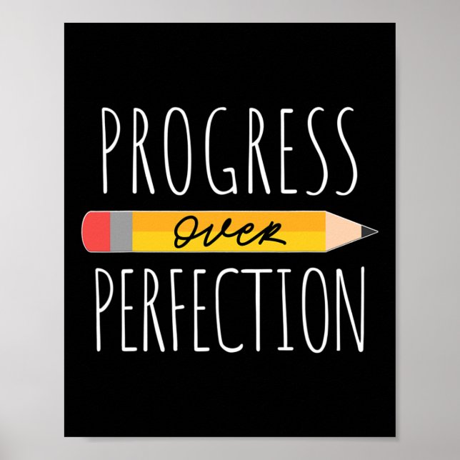 Motivational Progress Over Perfection back to Scho Poster (Front)