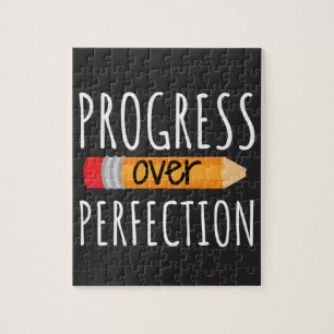 Motivational Progress Over Perfection Jigsaw Puzzle