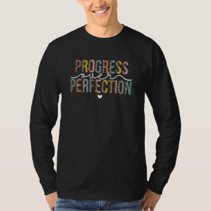 Motivational Progress Over Perfection Leopard Prin T-Shirt