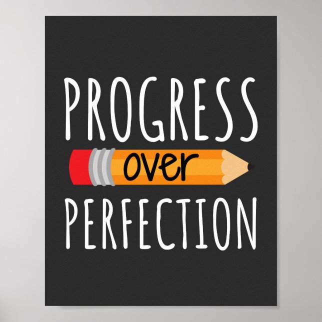 Motivational Progress Over Perfection Poster (Front)