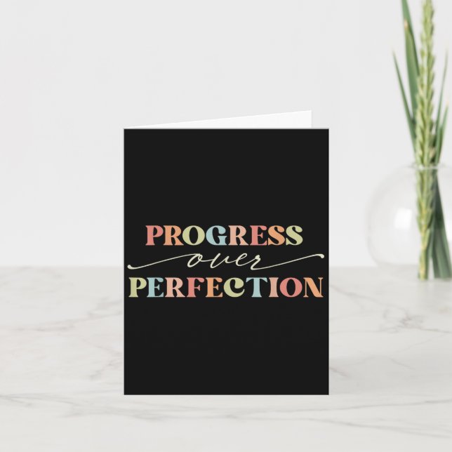Motivational Progress Over Perfection Teacher Back Card (Front)