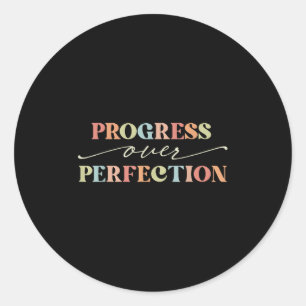 Motivational Progress Over Perfection Teacher Back Classic Round Sticker
