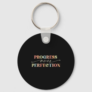 Motivational Progress Over Perfection Teacher Back Key Ring