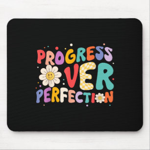 Motivational Progress Over Perfection Teacher Back Mouse Pad